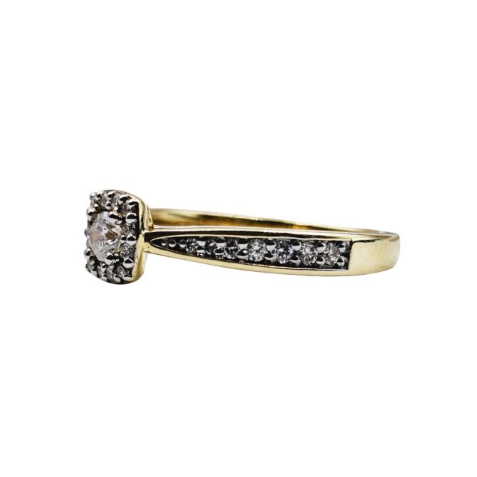 9Kt Yellow Gold Diamond Ring 0.37C