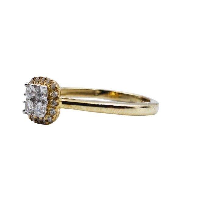 9Kt Yellow Gold Diamond Ring 0.25C