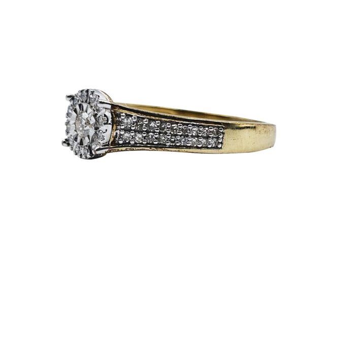 9Kt Yellow Gold Diamond Ring 0.25C