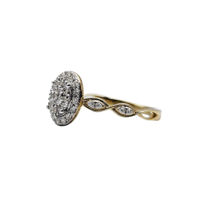 9Kt Yellow Gold Diamond Ring 0.25C