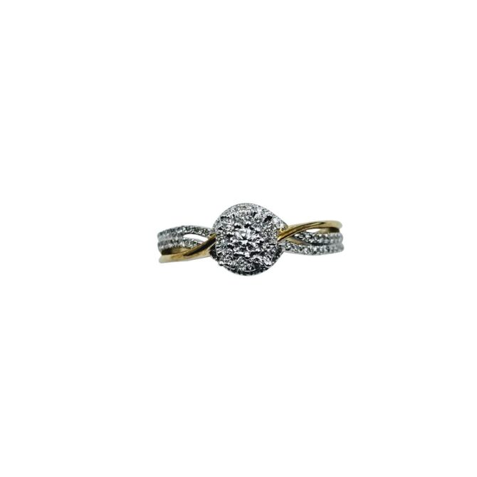 9Kt Yellow Gold Diamond Ring 0.33C