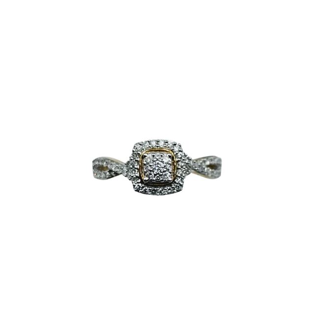 9Kt Yellow Gold Diamond Ring 0.33C