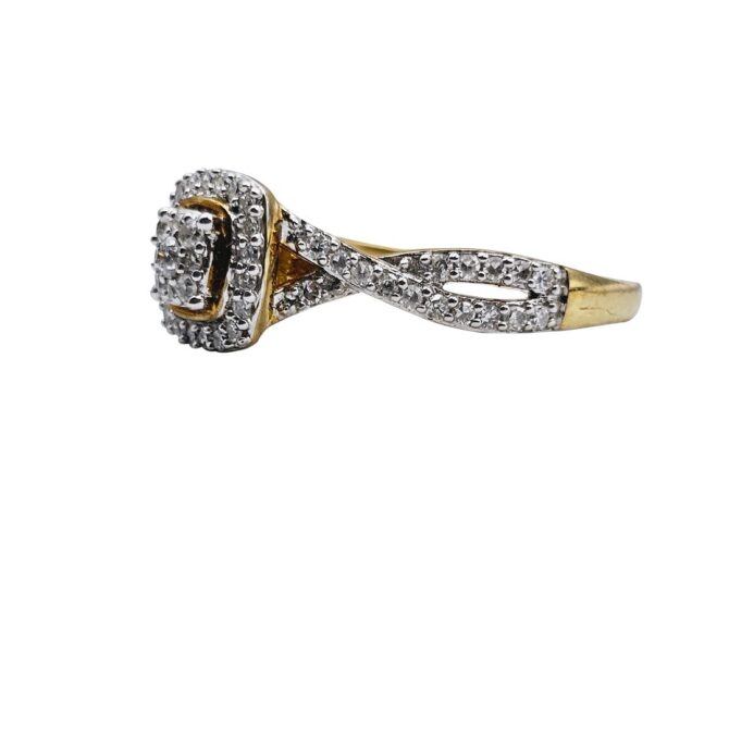 9Kt Yellow Gold Diamond Ring 0.33C