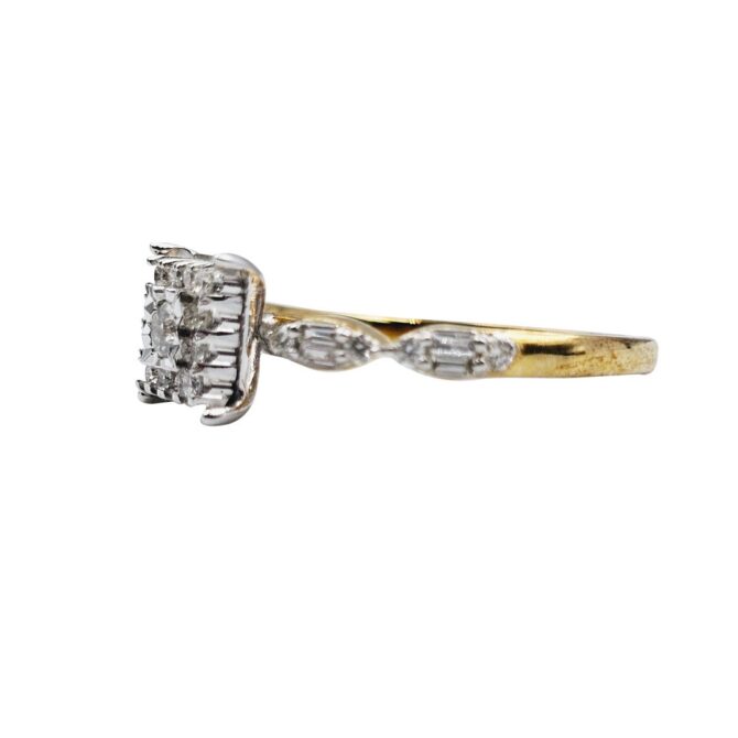 9Kt Yellow Gold Diamond Ring 0.25C