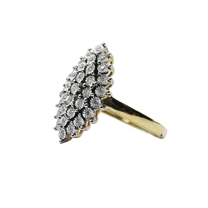 9Kt Yellow Gold Diamond Ring 0.15C