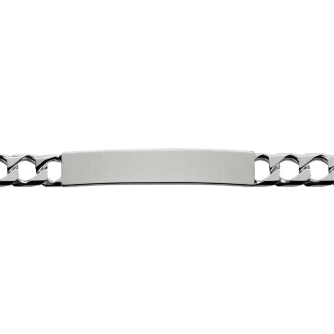 Sterling Silver Square Curb ID Bracelet