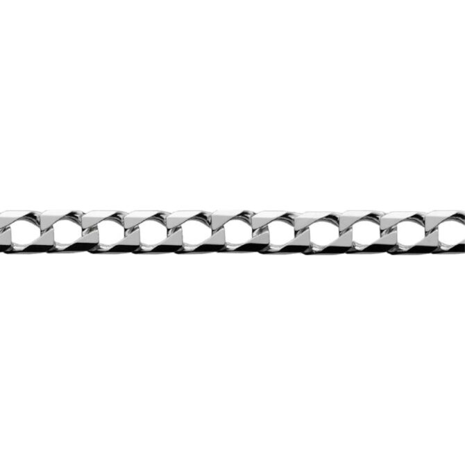 Sterling Silver Curb 10 Side Diamond Cut Chain