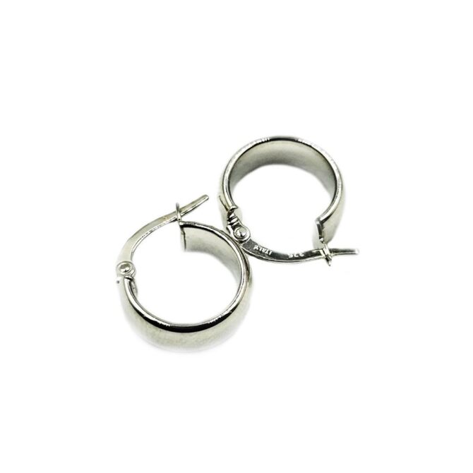 9Kt White Gold Hoop Earrings