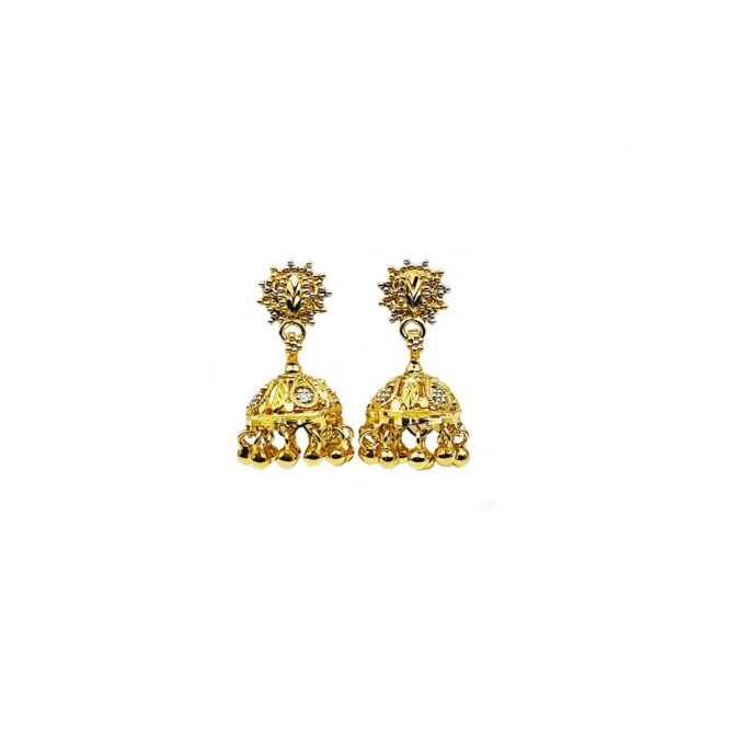 9Kt Gold Indian Jhumka Earrings