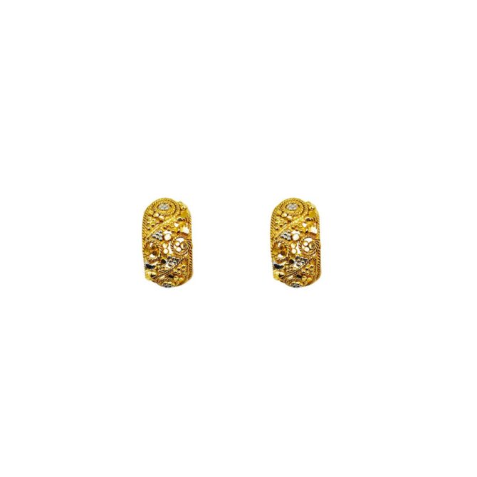 9Kt Gold Indian Huggie Earrings