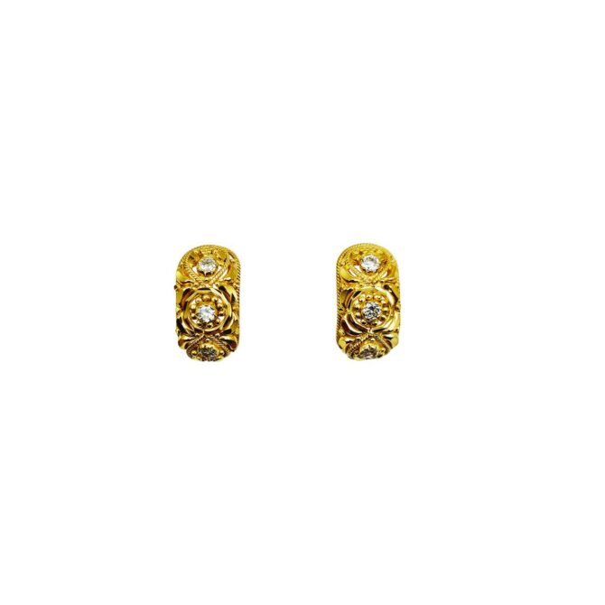 9Kt Gold Indian Huggie Earrings