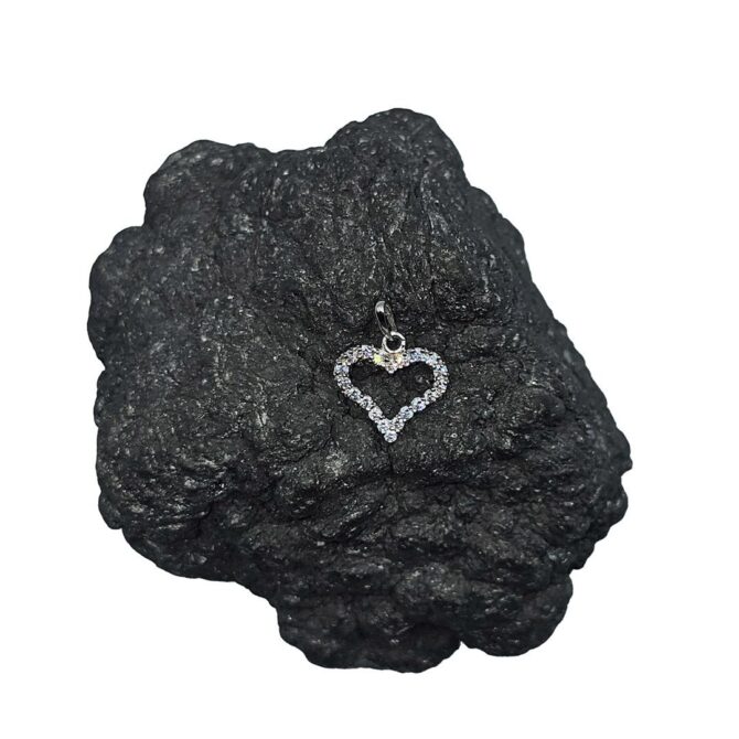 9Kt White Gold Cubic Zirconia Heart Pendant