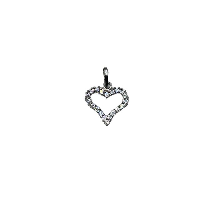 9Kt White Gold Cubic Zirconia Heart Pendant