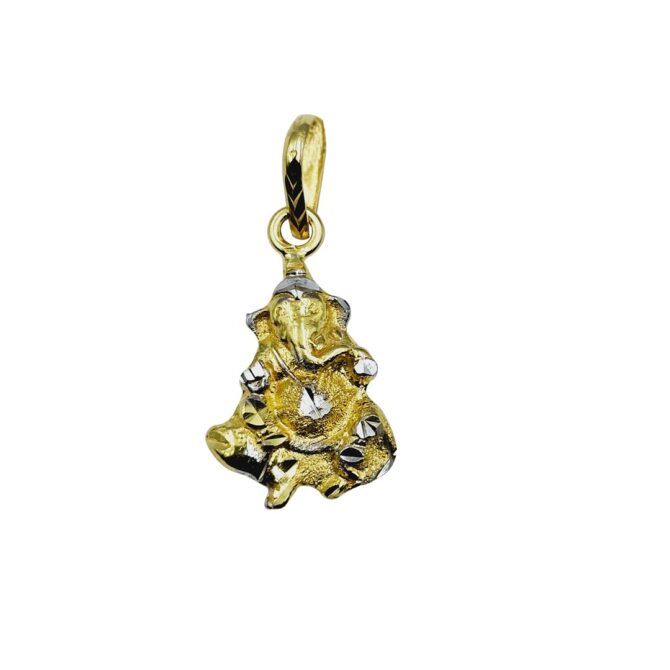 18Kt Yellow Gold Ganesha Pendant (Medium)