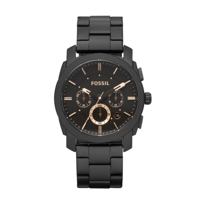 Fossil Men's Machine Black Round Stainless Steel Watch