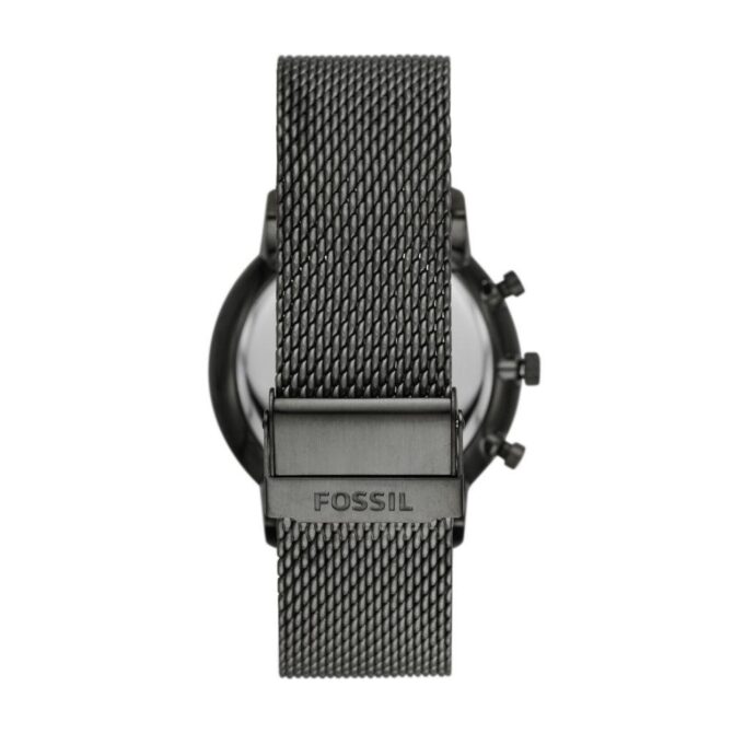 Fossil Men's Chrono Smoke Round Stainless Steel Mesh Watch