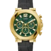 GUESS Mens Black Gold Tone Multi-function Watch