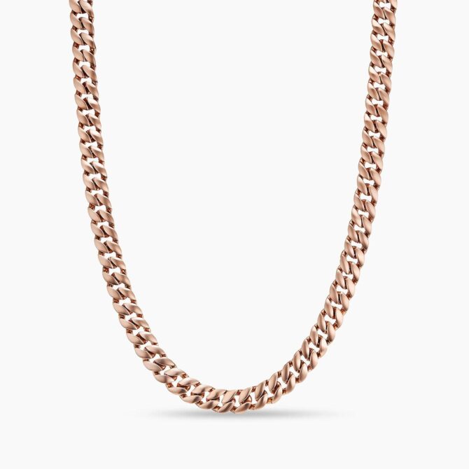 9Kt Rose Gold Open Curb Long Link Chain 45cm