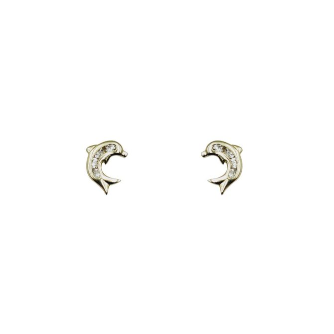 9Kt Gold Dolphin Earrings